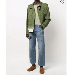 Nick Fouquet Uzzi Embroidered-motif Straight Leg Jeans